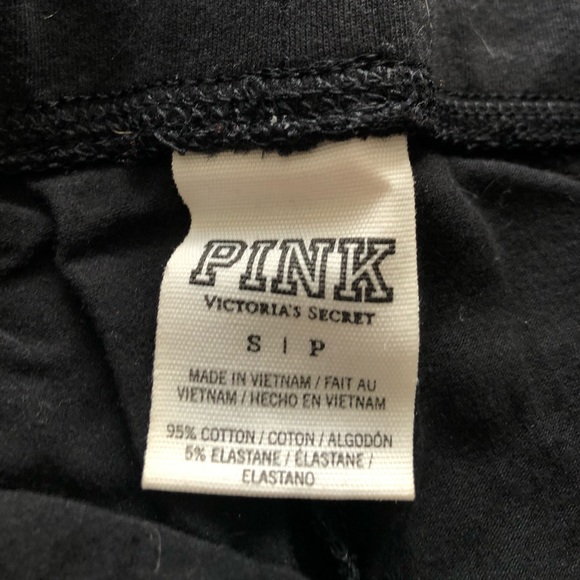 PINK black cotton legging. Gold sequins down the side. Size Small. - Picture 3 of 3